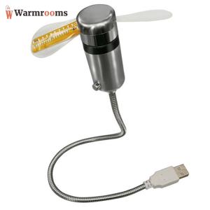 Premium Metal Mini Clock Fan with LED Display and Real Time Function Compact Home Décor Gadget for Desk or Nightstand