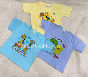 Combo 5 Áo dài tay ngắn tay bé trai bé gái cài cúc vai chất Cotton 100% Bossini nền màu cho bé từ 5-15kg/ Bộ quần áo Dài tay cho bé sơ sinh