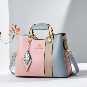 2026 Womens Color-Block Tote Bag Large Capacity Elegant Tote Bag Handheld Shoulder and Crossbody Commuter Bag