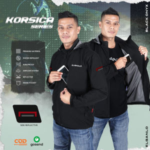 Custom Logo Jaket Motor Harian Seragaman Hoodie Parasut Bomber Outdoor Aadvenure Touring Jarak Dekat dan Jauh Jeket Windproof semi Waterproof Bahan ZN 100% Original Premium Distro Bandung Racing Club Bigsize Warna Hitam Jaket Pria Terelegan dari ELGANLO