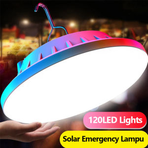 Lampu Emergency LED Tenaga Surya | Lampu LED Outdoor | Lampu Emergency LED Camping Lights Anti Air USB Rechargeable 4 Light Modes 120 LED Lampu Outdoor Portable Dengan Kail | lampu Emergency LED Tenaga Surya Super Terang 8000 Lumens Jarak Jauh Waterproof