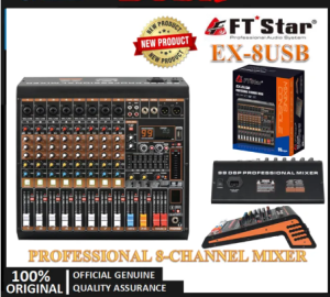 FT STAR SPIDER 8-CH MIXER PROFESSIONAL 8 CHANNEL MIXING CONSOLE And AUX PATHS EFFECTS PROCESSOR 256DSP EX-8USB