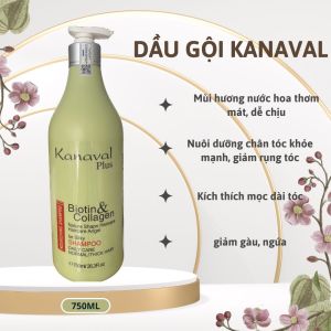 Dầu Gội Xả KANAVAL Hương Nước Hoa Ngăn Ngừa Gàu - Hỗ Trợ Giảm Rụng Tóc và Kích Thích Mọc Tóc 750ml