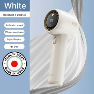 MODOFO Handheld Mini Fan Rechargeable Jet Strong Wind 100 Gear Metal Digital Display Adjustable Turbo Fan