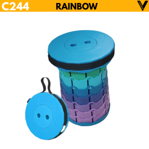 [SG SELLER] Folding Portable Camping Adjustable Stool Non-Slip Base Telescopic Retractable Stool Lightweight Plastic