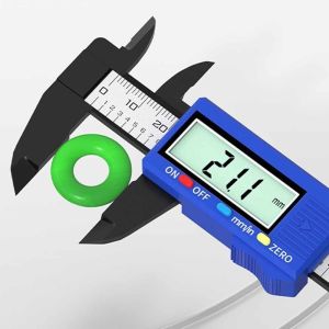 MODERNLUX Carbon Fiber Digital Caliper Inch Metric Switch LCD Display Vernier Caliper Zero Reset Jewelry Measuring Collectible Measuring