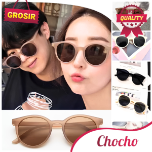 H007 Korean INS Hot Fashion Bulat Mata Kucing Kacamata Hitam Wanita/Pria Sunglasses MK01