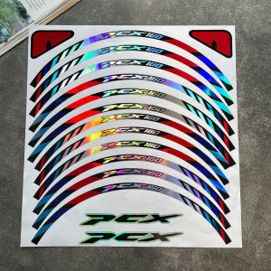 1 SET for Honda PCX 160 Motor Wheel Hub Sticker PCX160 Front Back Wheel Sticker Laser Rim Decor Sticker Reflective Waterproof Modification Decal Motorcycle Accessories