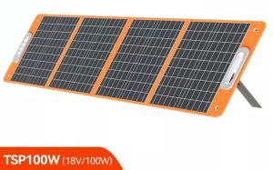 แผงโซลาร์เซลล์พกพา พับได้ 18V FlashFish ุ60W/100W เครื่องชาร์จพลังงานแสงอาทิตย์แบบพับได้ ชาร์จมือถือ ชาร์จPower Box