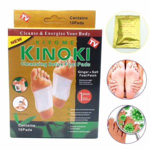 10 PCS Kinoki Gold Koyo Kaki Jahe Detox Foot Pads Penyerap Toxin Racun Kaki Dalam Tubuh Secara Alami