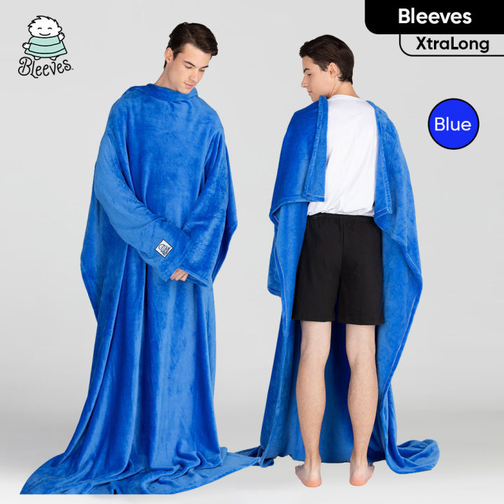 Bleeves® Blue Bleeves XtraLong Wearable Blanket for Men and Women  Lazada PH