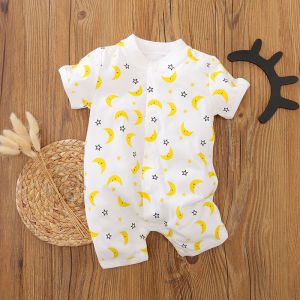Baby Clothes 100% Cotton Short Sleeve Animal Print Bodysuit Allover Print Jumpsuit Romper For 0-18months Baby Boys Girls