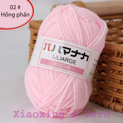 [ Mã 1-49] Len hàn nhí milk cotton Hàn Quốc cuộn 25g dùng đan móc len cơ bản móc thú không xù lông | Xiaoxings Yarn