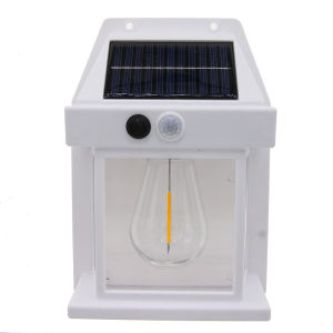 <Local Delivery> Solar Wall Lamp Outdoor Human Body Induction Lamp Tungsten Filament Lamp Villa Courtyard Decoration Lamp Lighting And Waterproof Garden Light