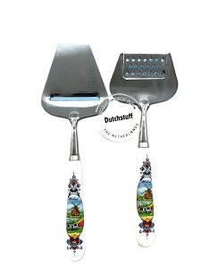 Dutch Cheese Slicer & Grater with Windmill Ceramic Handle [Direct Import from The Netherlands]