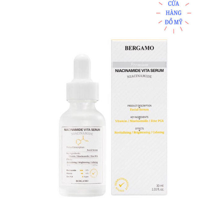 Tinh Chất Giảm Mụn Ngừa Thâm Bergamo Premium Niacinamide Vita