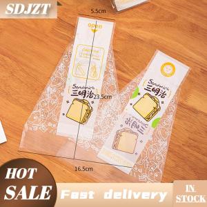 SDJZT 100 chiếc giấy gói sandwich chuyên dụng dùng một lần dễ xé trong suốt dạng tam giác túi đóng gói bánh nướng bánh mì