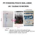 Plastik Standing Pouch 12x20 Plastik Ziplock Berdiri Seal Lebar  Isi 50 lembar. 