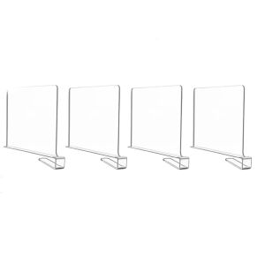 4/6 PCS Heavy Duty Shelf Dividers Clear Closet Cabinet Pantry Organizer Non-Slip Dividers
