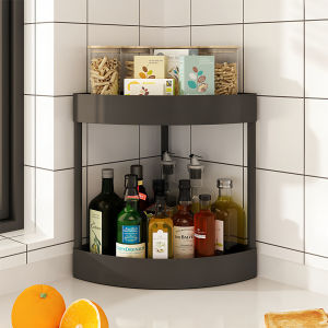 Multi-Purpose 3-Tier Corner Shelf Organizer Rustic Iron Bathroom Storage Kitchen Countertop Spice Rack & Vanity Holder