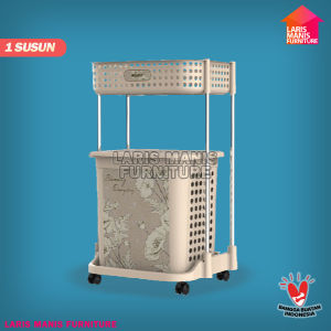 Laundry Basket Jumbo! Stainless Steel Rak Keranjang Baju Kotor Naiba Emerald Keranjang Baju Laundry Bag Original