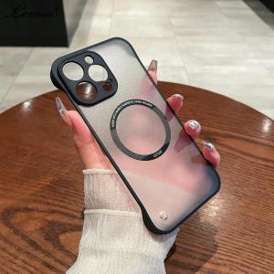 for Magsafe Frameless Slim Case for iPhone 15 Pro 14 13 16 Pro Max Borderless Magnetic Ultra Thin Hard Matte Cover for iPhone 15