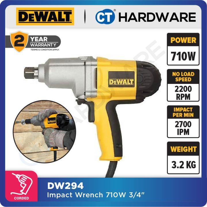 DEWALT DW294 CORDED IMPACT WRENCH 710W 3/4\