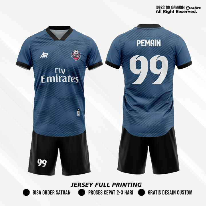 Jersey Futsal /Bola Custom Full Printing Baby Blue Colour Jersey