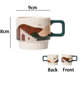 Myelement Retro Ceramic Tea Cups and SaucersCappuccino Cups Coffee Cups White Tea Cup SetBritish Coffee Cups