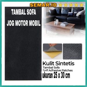 Kulit Sintetis Tambal Sofa Self Adhesive Patches Sticker 25x30cm - RX277 - Black