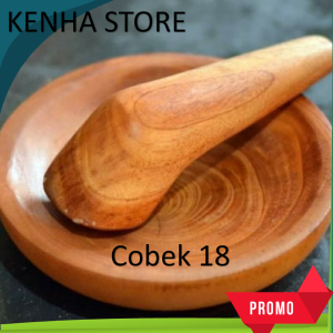 [GRATIS ONGKIR] Cobek Kayu 1 Set Ulekan Kayu Termurah 100% Kayu Mahoni Tradisonal HAIKALSTORE