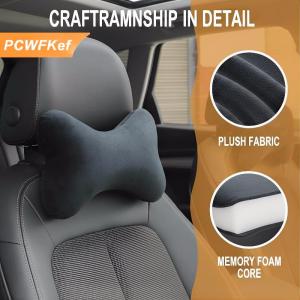 【PCWFKef】 Ergonomic Bộ nhớ bọt xe cổ gối cả hai bên phía trước tựa đầu giảm đau hỗ trợ cho văn phòng ngủ trưa du lịch dài lái xe
