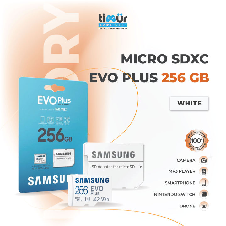 Samsung Memory Card EVO Plus 256GB microSDXC MicroSD With SD
