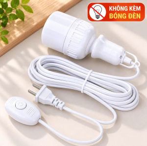 Dây Đui Đèn E27 Có Công Tắc 5m Và Móc Treo Phích Cắm 2 Chân Để Bố Trí Đèn Cho Gia Đình Trong Nhà