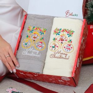Handuk Ready Bordir Premium Kado Natal Christmas Hampers- CHRISTMAS