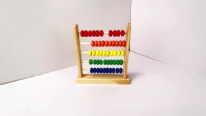 Sealive Wooden Abacus for Kids Math - 50 Beads Counting Toy Multi-Color Counters for Kids 3-5 Counting Toys for Preschool Learning & Development Develops Coordination Motor Skills