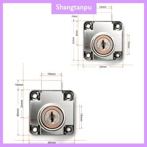 [shangtanpu] Drawer Locks with 2 Keys Cabinet Lock Rolled Steel Furniture Hardware Cam Locks