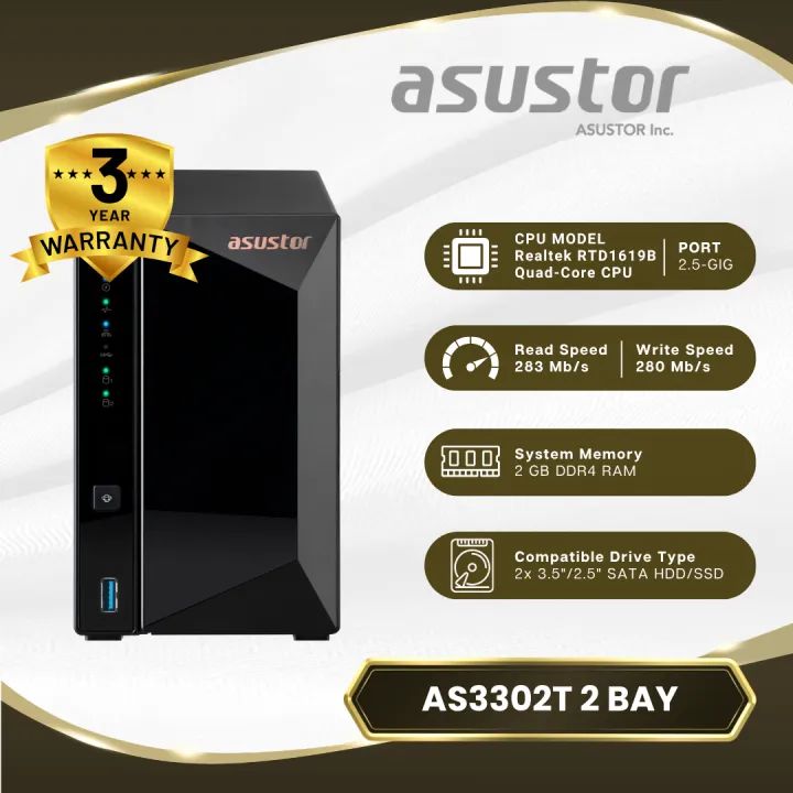 Asustor DRIVESTOR 2 PRO AS3302T w 4TB w PoE Switch + Trendnet IPCAM/AP