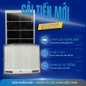 Đèn Năng Lượng Mặt Trời 5000W Mắt Ngọc Kim Cương Cao Cấp -Tấm Pin 35*70cm-LED 5054 Siêu Sáng- Vỏ Nhôm Đúc Nguyên Khối...
