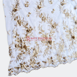 Kain Tile Tulle Bunga 3D Kain Tile Bordir Kain Tulle Tile Bordir Bahan Tile  Kain Tile Mutiara Tile Bordir Kain Tille  Kain Tile Akar Mutiara