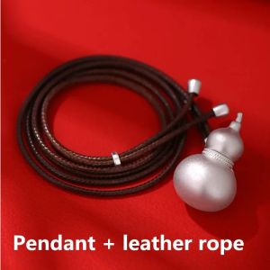 Pendant Genuine S999 Sterling Silver Original Luxury Jewelry Gourd Gift Leather Rope 2026 Trend Necklace Pendant Men Women P68