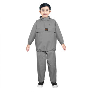 JAS HUJAN ANAK ANTI BOCOR - Catenzo Junior CAF 099 Warna Hitam dan Abu