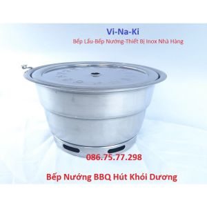 Bếp nướng BBQ hút khói dương âm bàn nhà hàng inox tại bàn than hoa không khói inox dẫn khí trên trần