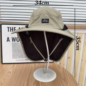 Summer Wide Brim Fisherman Caps for Kids Foldable Quick-Drying Hat Anti-UV Protection Hats Outdoor Sports Accessories