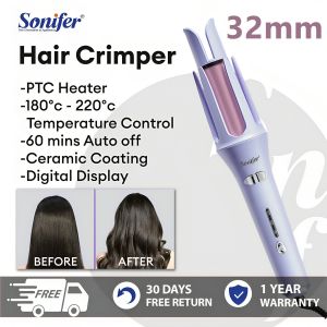 Sonifer Automatic Hair Curler Iron Fast Heating 3 temperature Digital Display Auto off Constant Hair Curling 50 Million Negative lons Deeply Nourish Silky Hair2026