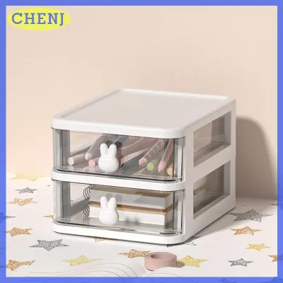 CHENJ Tủ nhựa đa tầng lưu trữ máy tính để bàn thuận tiện của mỹ phẩm văn phòng phẩm