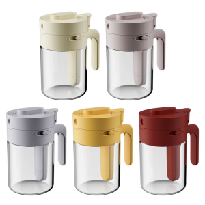 Space Efficient Glass Seasoning Dispenser With Integrated Spoon Division And Break Lock Lid For Dense Kitchens