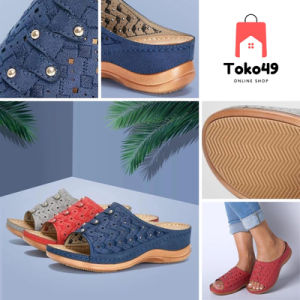 Sandal Wedges Ortopedi Premium Wanita Dewasa Motif Cantik FB1272