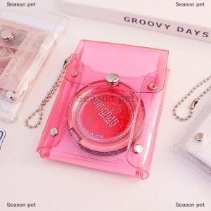 [COD] Season pet กระเป๋าเครื่องสำอางขนาดเล็กประดับด้วยเลื่อมน่ารักกระเป๋าใส่ลิปสติกโปร่งใสสีชมพูพวงกุญแจกระเป๋าแต่งหน้า