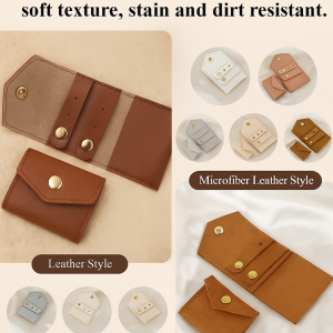 Snap Button Mini Jewelry Storage Bag Mini Jewelry Bag Portable Folding Jewelry Storage Bag Pure Color